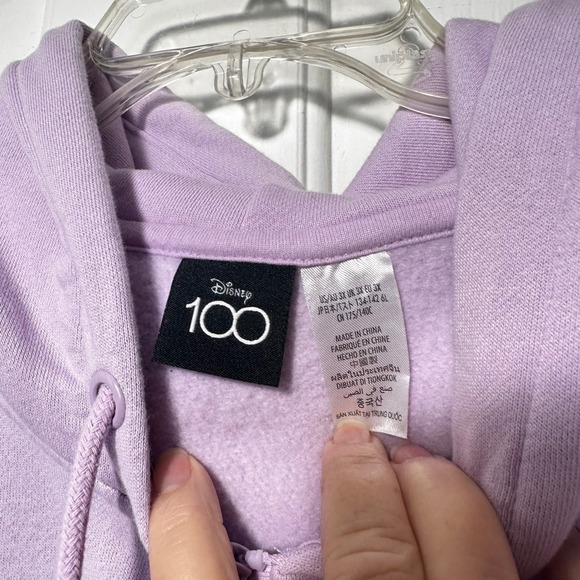 Disney 100 Lilac Zip Hoodie 3X Plus Size Mickey Conductor Embroidered Logo - Picture 3 of 10